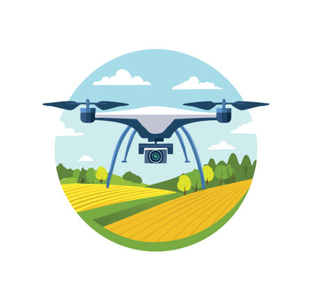 A AI Farming Drone simple illustrationのイラスト素材