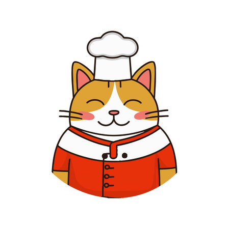 Cute Cat in a chef costumeのイラスト素材