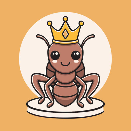 A Cute Ant with crownのイラスト素材