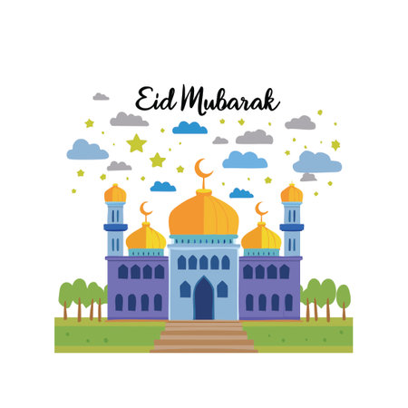 Background Eid Mubarak greeting cardsのイラスト素材