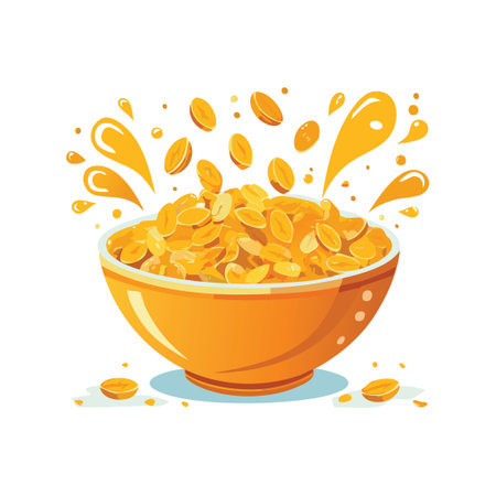 Illustration Bowl of cereal splashingのイラスト素材