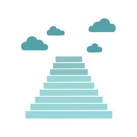 A staircase with cloudsのイラスト素材