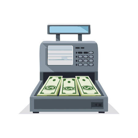 Money counter machineのイラスト素材