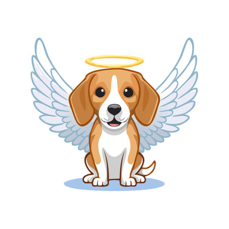 Beagle with Angel Wingsのイラスト素材