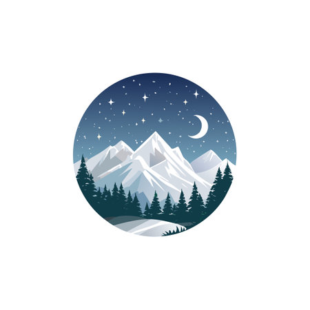Starry Night in the Mountainsのイラスト素材