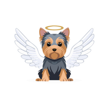 Yorkshire Terrier with Angel Wingsのイラスト素材