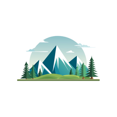 Minimalist Mountain Landscapeのイラスト素材