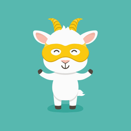 Cute Goat with Theater Maskのイラスト素材