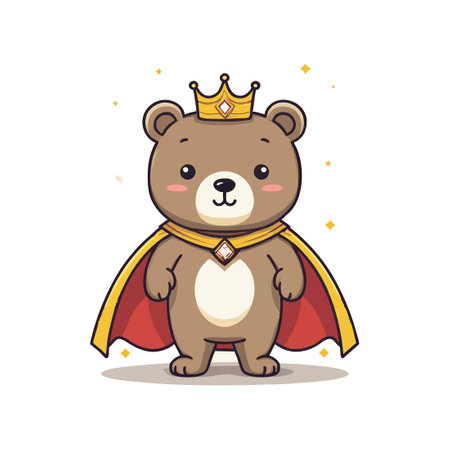 Bear with royal cloakのイラスト素材