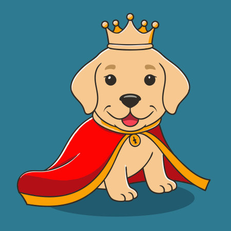 Labrador Retriever with Royal Cloakのイラスト素材
