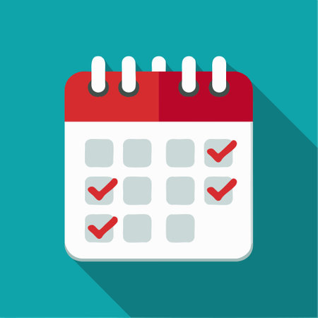 Calendar with Red Marksのイラスト素材