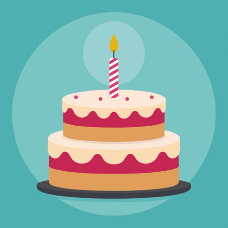 Cake with Candle illustration