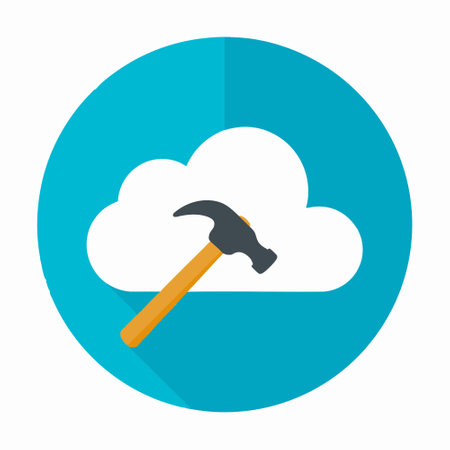 Cloud with Hammer cartoonのイラスト素材