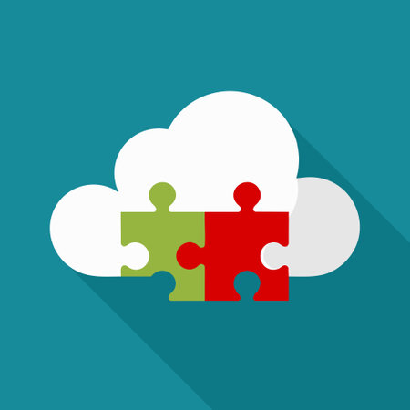 Cloud with Puzzle designのイラスト素材