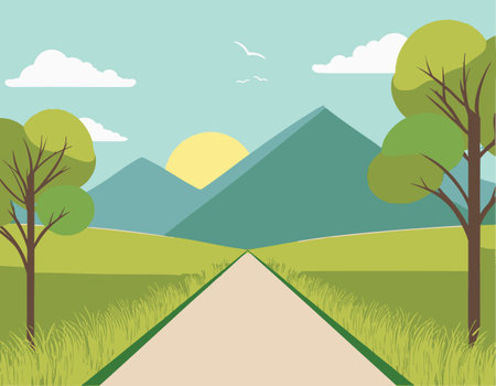 illustration Pathway to Natureのイラスト素材