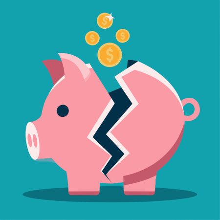 illustration Broken Piggy Bankのイラスト素材