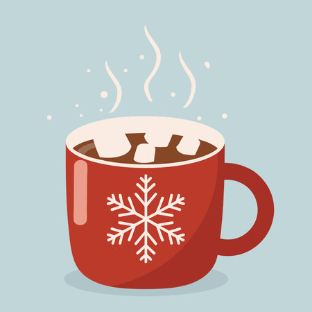 Hot Chocolate Cup with Marshmallowsのイラスト素材