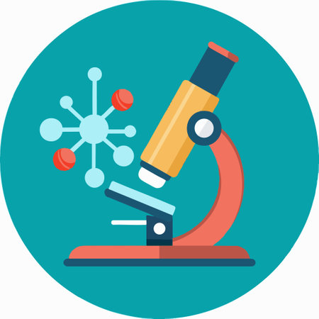 Microscope with Molecules Cartoonのイラスト素材