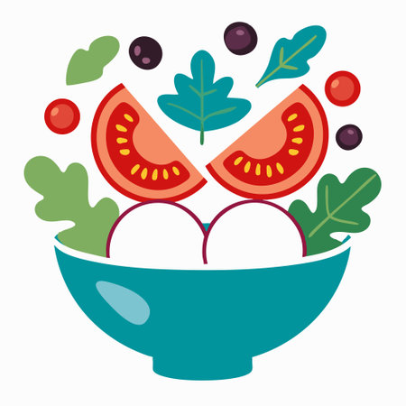 Salad Bow lwith Vegetablesのイラスト素材