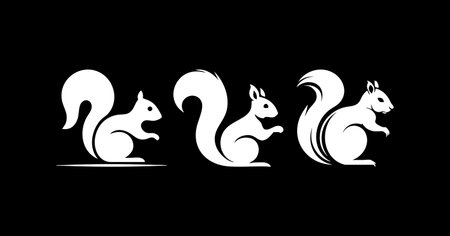 Squirrel Logo Black and Whiteのイラスト素材