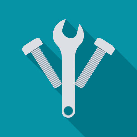 Wrench with Bolts Cartoonのイラスト素材