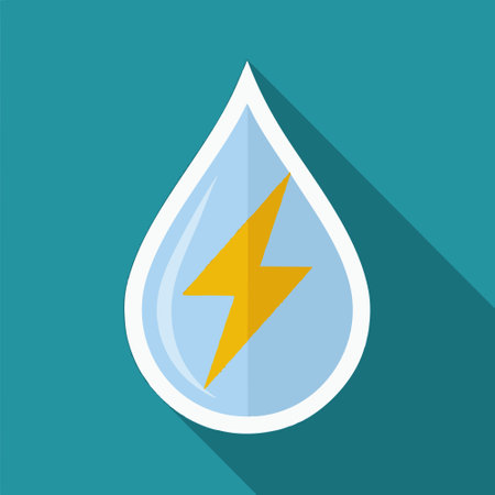 Water Drops with Thunderのイラスト素材