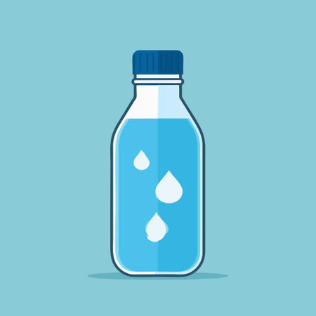 Water Bottle with Dropsのイラスト素材