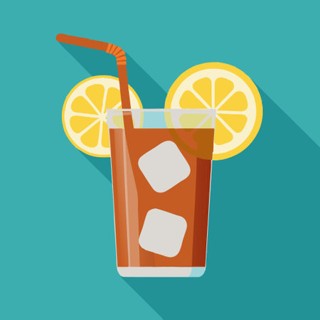 Iced Tea with Lemon Slicesのイラスト素材