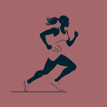 Runner Silhouette with Speed Lines