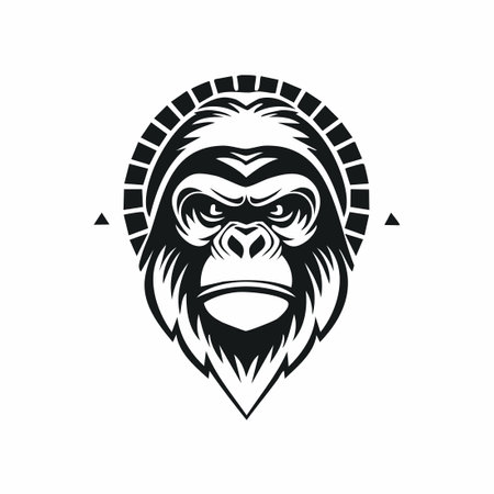 Gorilla aztec logo conceptのイラスト素材