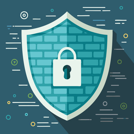 Cybersecurity Firewall Protection Shieldのイラスト素材