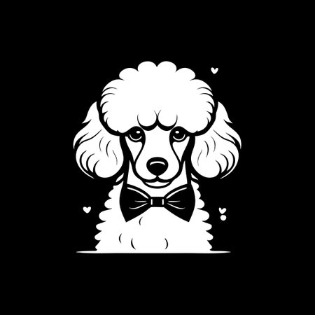 minimalist Poodle with Bow Tieのイラスト素材