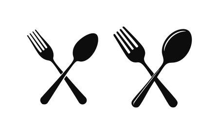 Simple Fork Spoon Iconのイラスト素材