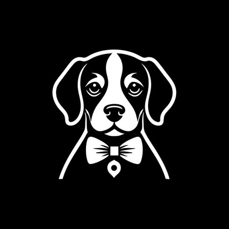 minimalist Beagle with Bow Tieのイラスト素材