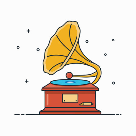 Basic Gramophone Music Iconのイラスト素材