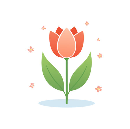 Cute Illustration Tulip Flowerのイラスト素材