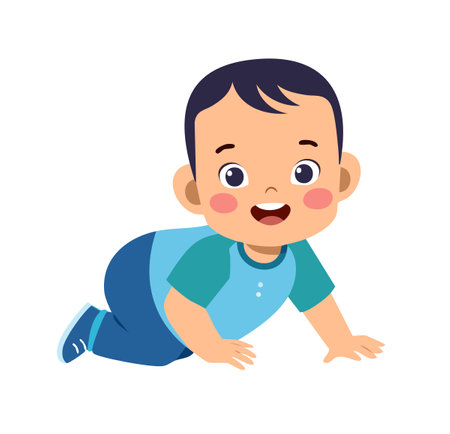 Cute Baby Crawling Cutelyのイラスト素材