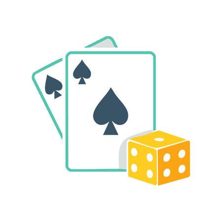 Playing cards with a diceのイラスト素材