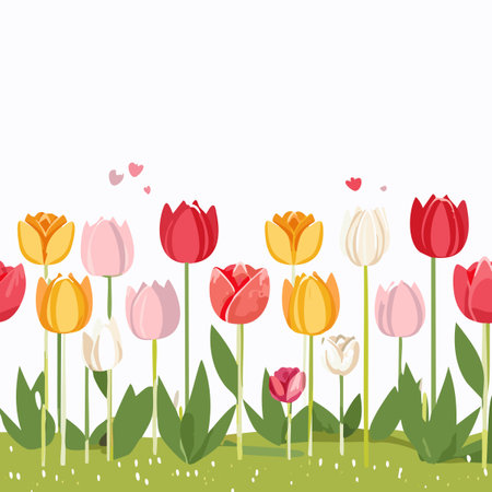 Tulip Fields in Springのイラスト素材