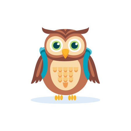 Cute Owl wearing a backpackのイラスト素材
