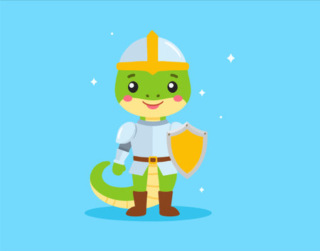 Cute Knight Snakeのイラスト素材