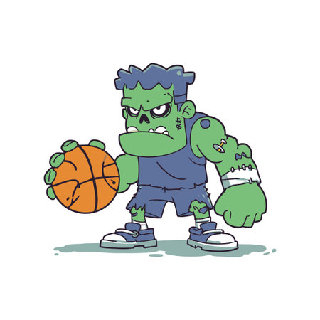 Halloween Frankenstein Monster Basketball Playerのイラスト素材