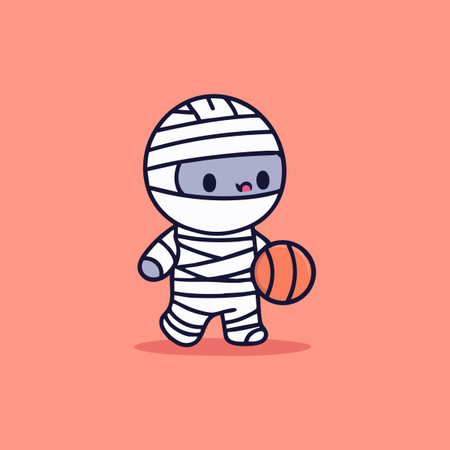 A Mummy Halloween Dribbles The Ballのイラスト素材