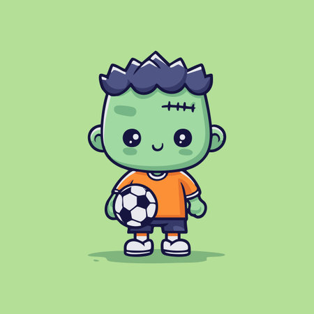Cute Frankenstein Soccer Playerのイラスト素材