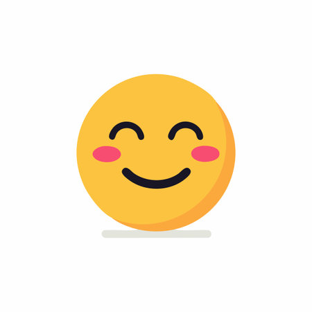 Smiling Face Icon flat vector illustrationのイラスト素材