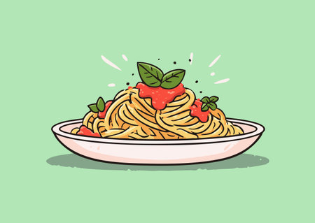 Spaghetti Pasta with Tomatoのイラスト素材