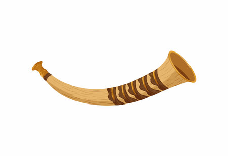 Shofar Horn flat illustrationのイラスト素材