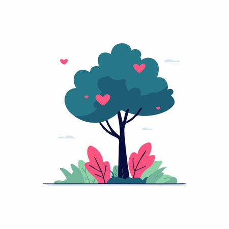 Tree of Hope flat illustrationのイラスト素材