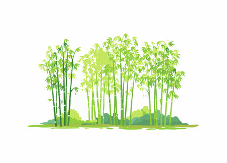 Bamboo Forest flat illustrationのイラスト素材