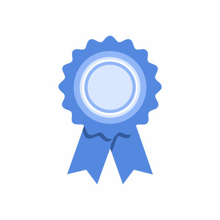 Blue Ribbon flat illustrationのイラスト素材